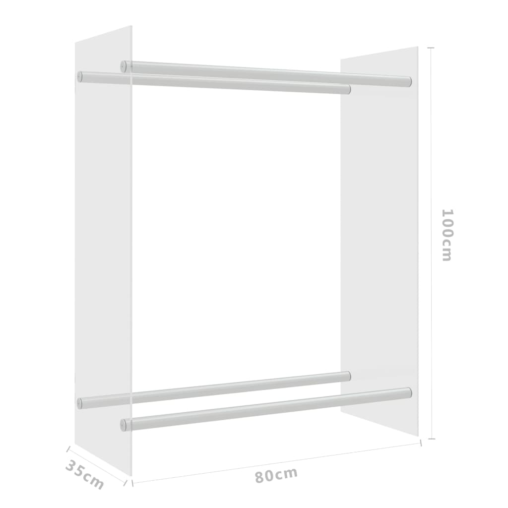 Polttopuuteline läpikuultava 80x35x100 cm karkaistu lasi