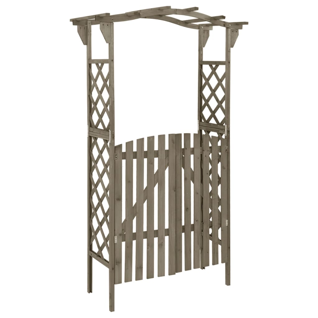 Pergola portilla 116x40x204 cm harmaa täysi kuusi