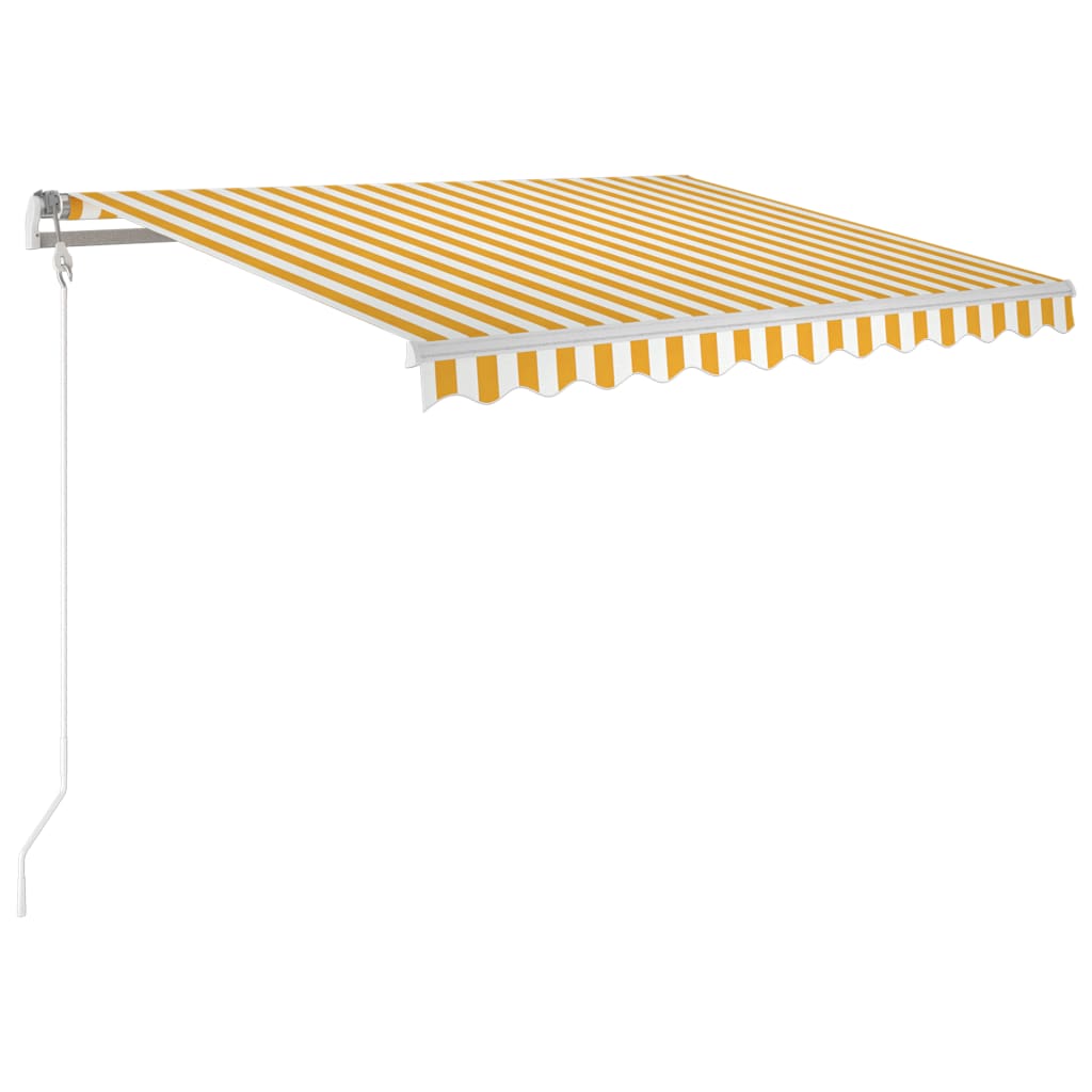 Retractable awning LED/wind sensor 300x250cm yellow-white.