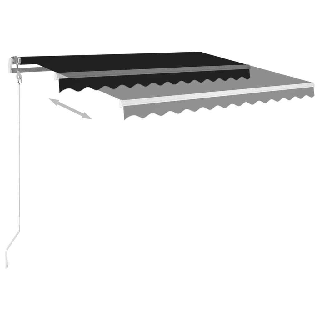 Retractable awning LED/wind sensor 300x250cm anthracite