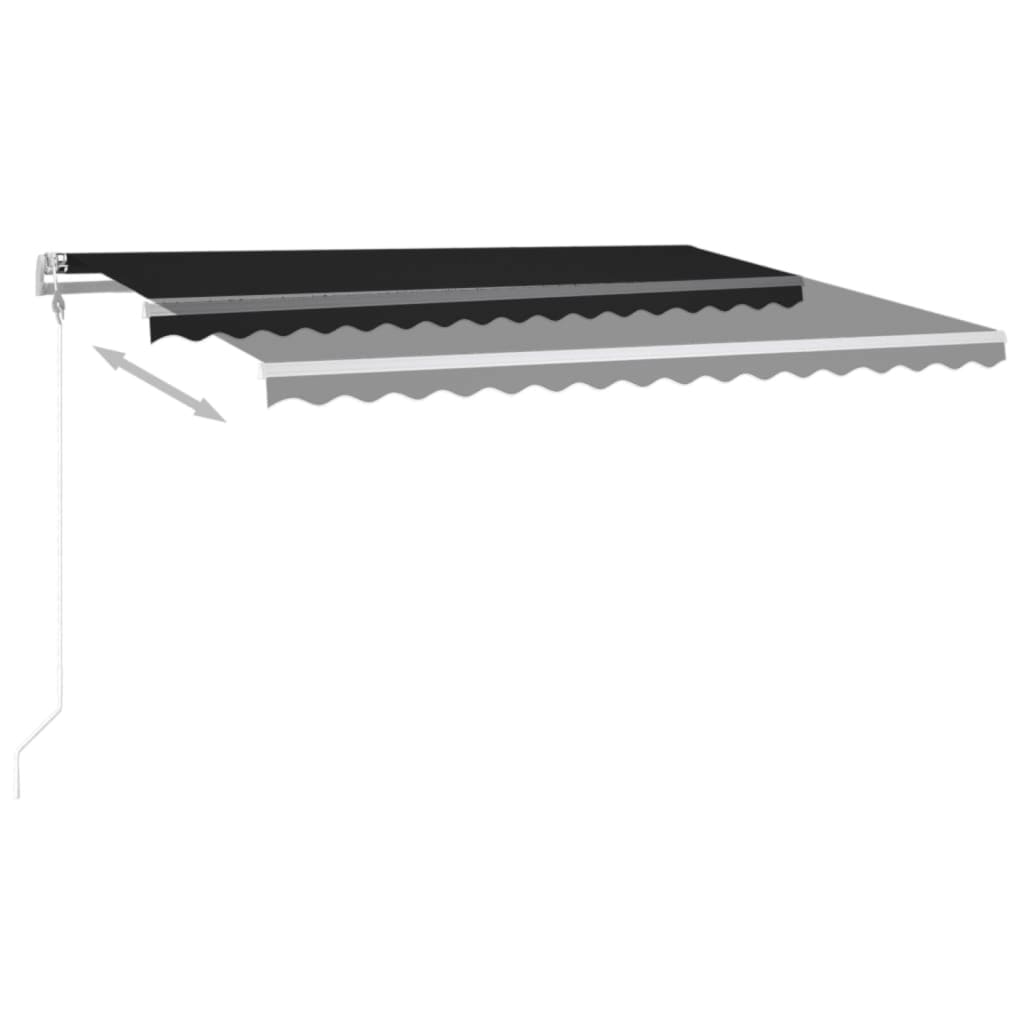 Retractable awning LED/wind sensor 400x300cm anthracite