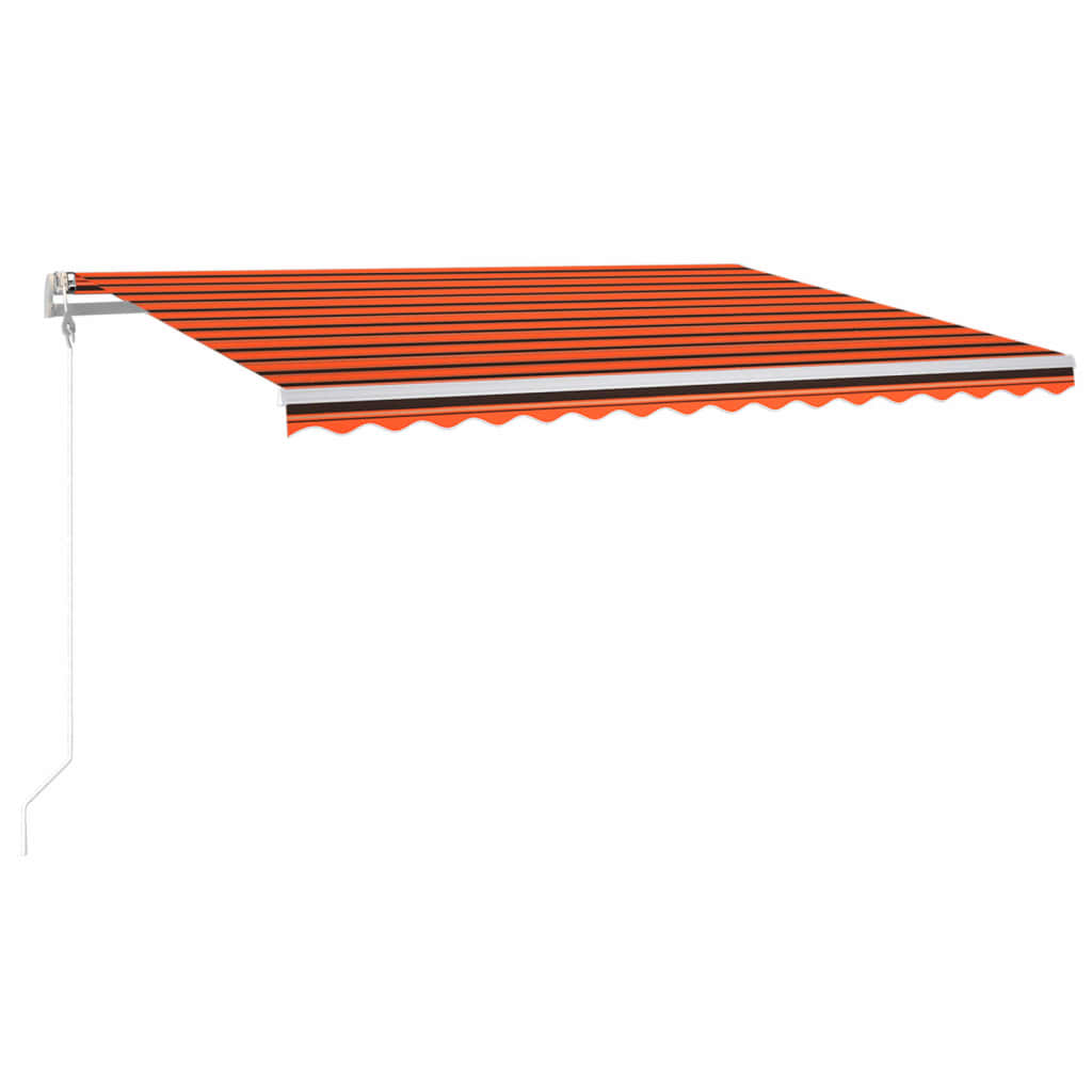 Einziehbare Markise mit LED/Windschutz. 400x300cm orange-braun