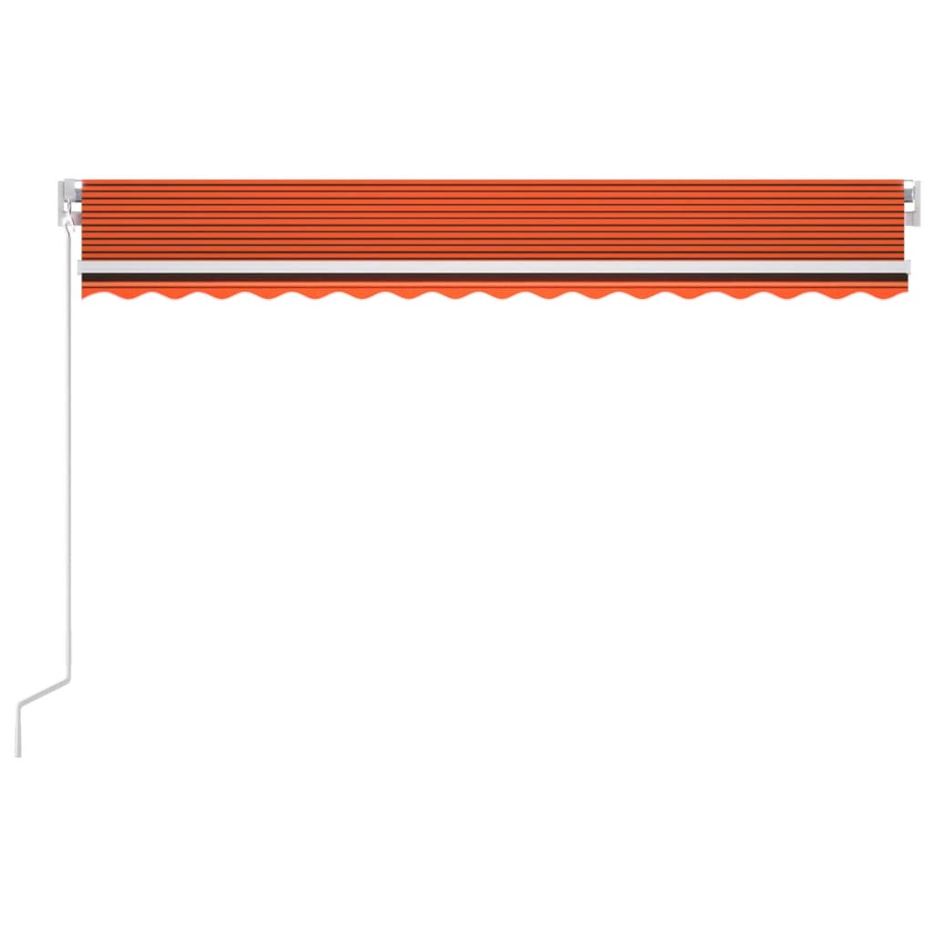 Einziehbare Markise mit LED/Windschutz. 400x300cm orange-braun