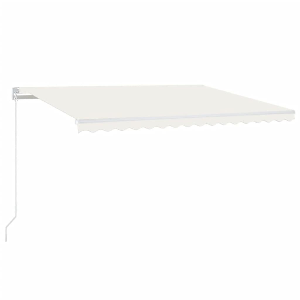 Einziehbare Markise mit LED und Windsensor, 450 x 300 cm, Creme