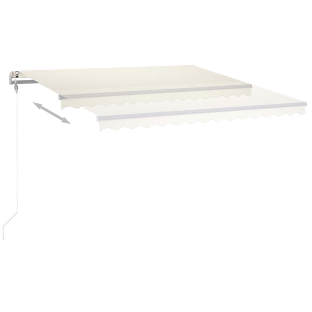 Einziehbare Markise mit LED und Windsensor, 450 x 300 cm, Creme