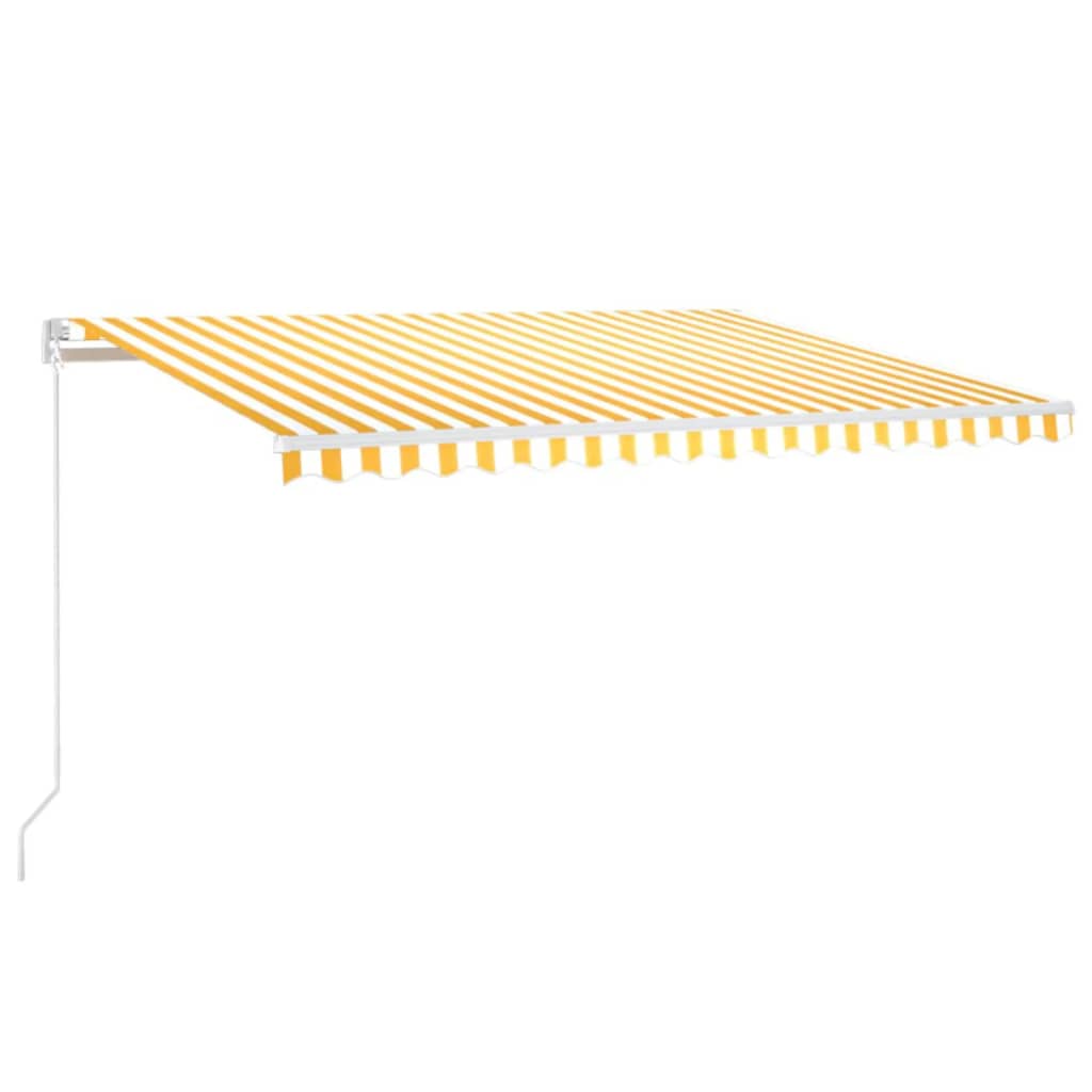 Retractable awning LED/wind sensor 450x300cm yellow-white.