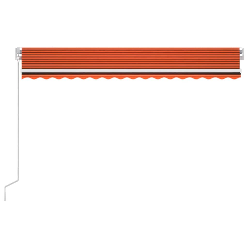 Retractable awning LED/wind sensor 450x300cm orange-brown