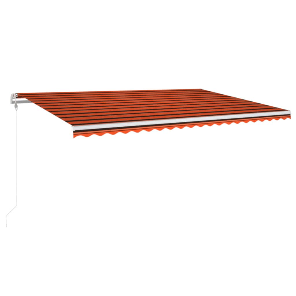 Retractable awning LED/wind sensor 500x300cm orange-brown