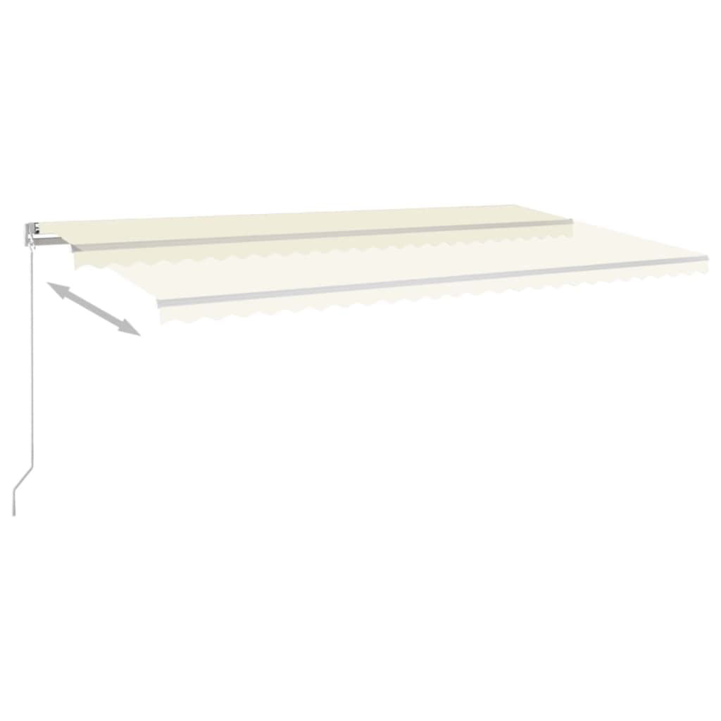 Einziehbare Markise mit LED 600x300 cm creme