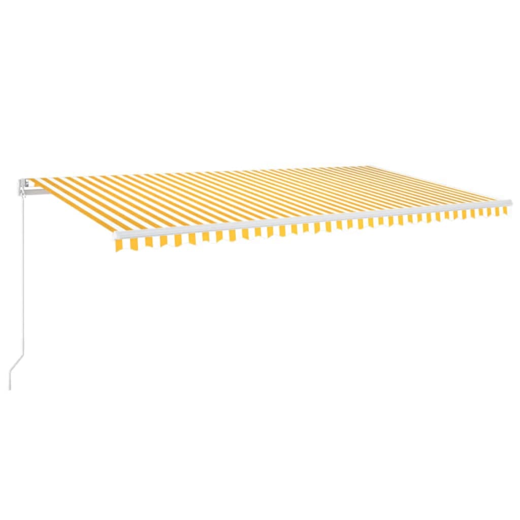 Retractable awning with LED 600x300 cm yellow-white