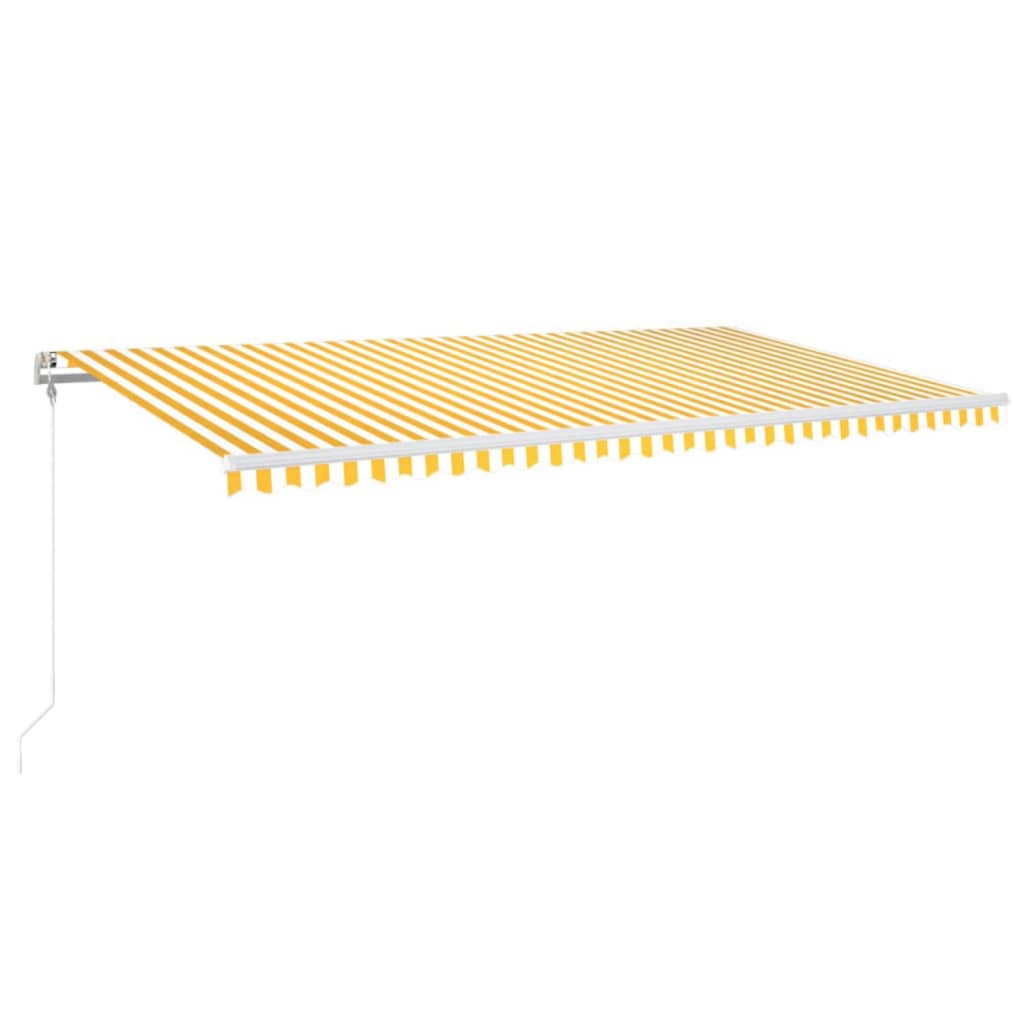 Einziehbare Markise LED/Windsensor 600x300 cm gelb und weiß.