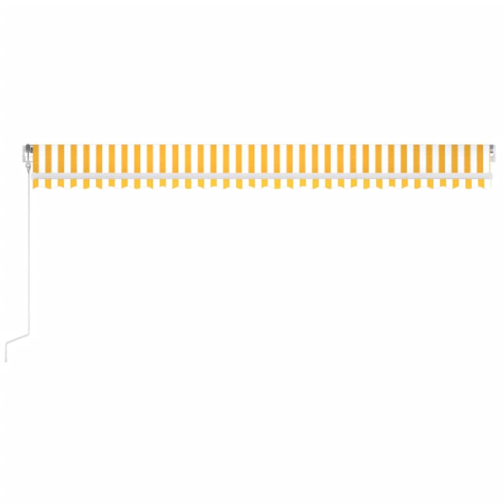 Einziehbare Markise LED/Windsensor 600x300 cm gelb und weiß.