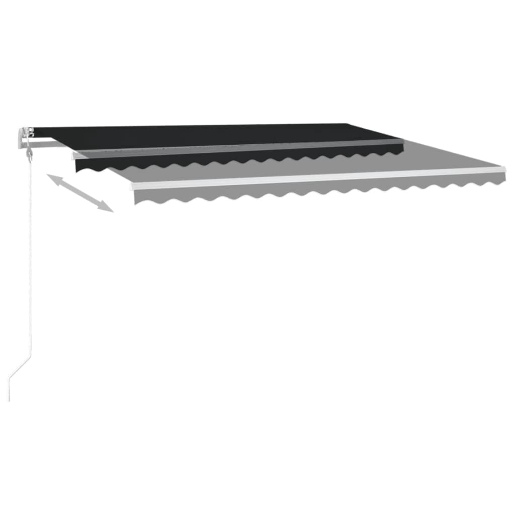 Retractable awning LED/wind sensor 400x350cm anthracite