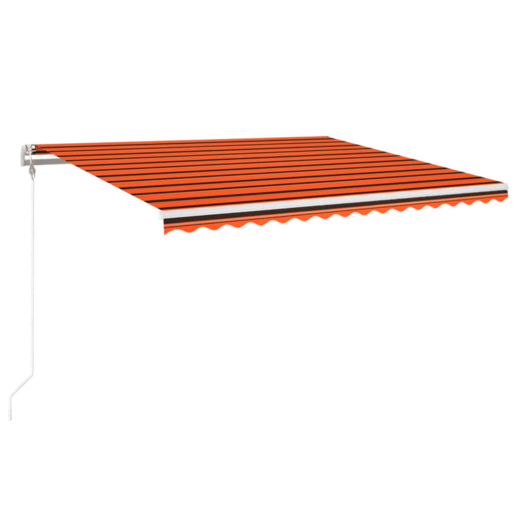 Retractable awning LED/wind sensor 400x350cm orange/brown.