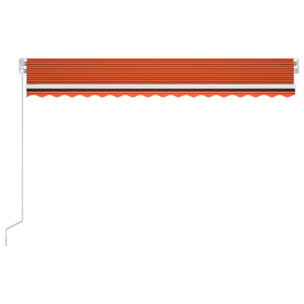 Retractable awning LED/wind sensor 400x350cm orange/brown.