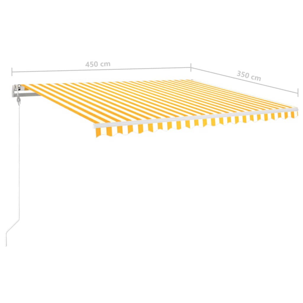 Sisäänkelattava markiisi LED/tuulisensori 450x350 cm keltavalk.