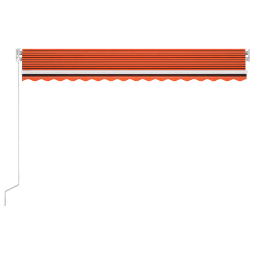 Retractable awning LED/wind sensor 450x350cm orange/brown.