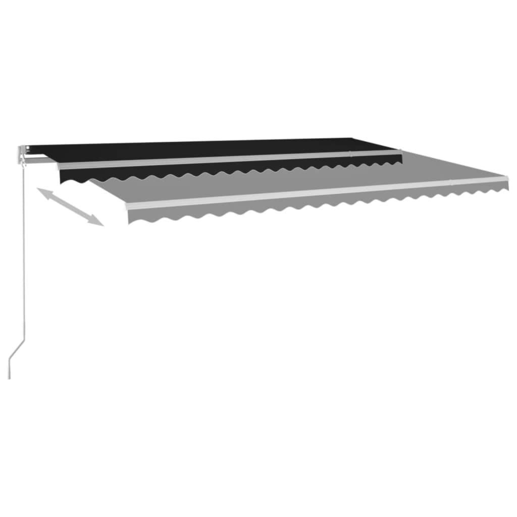 Einziehbare Markise LED-Licht 500x350 cm Anthrazit