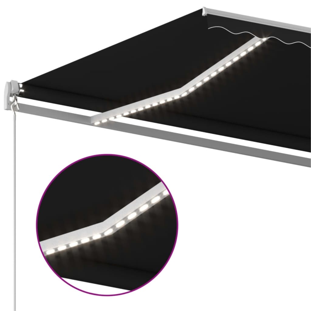 Einziehbare Markise LED-Licht 500x350 cm Anthrazit