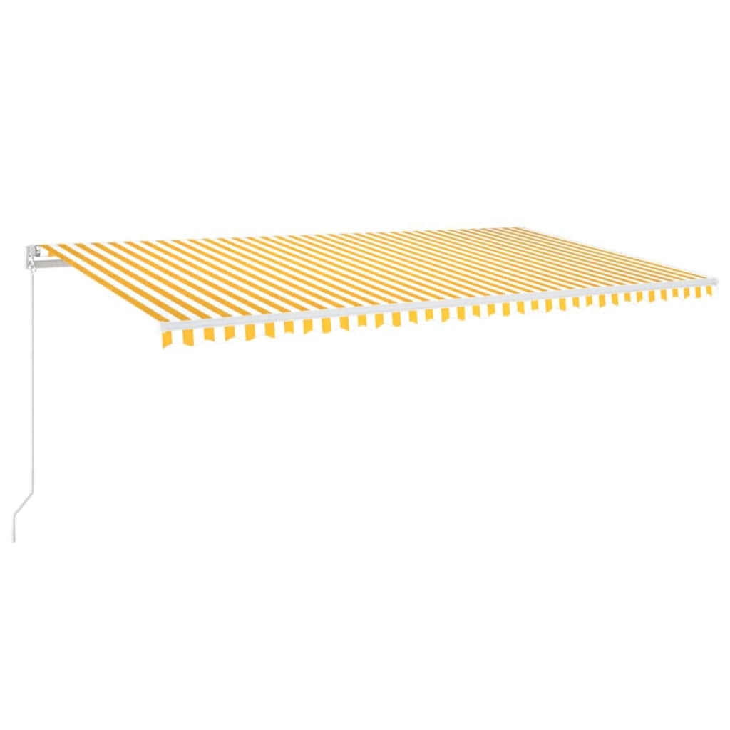 Retractable awning with LED 600x350 cm yellow-white