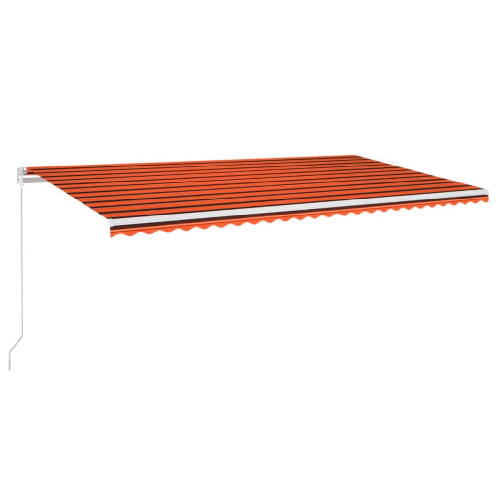 Einziehbare Markise LED-Licht 600x350 cm orange/braun.