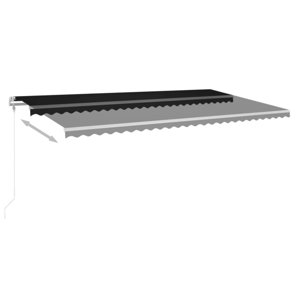 Retractable awning LED/wind sensor 600x350cm anthracite