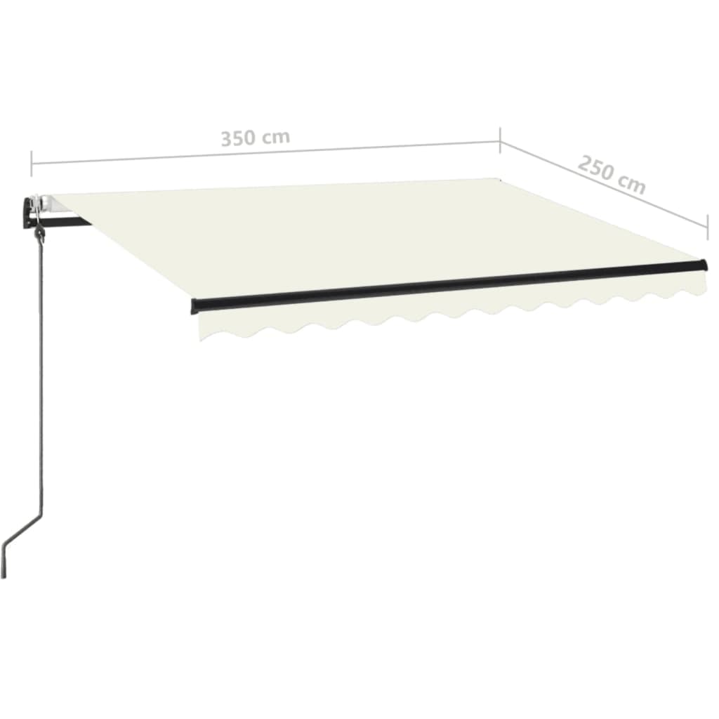 Automaattisesti sisäänkelattava markiisi 350x250 cm kerma