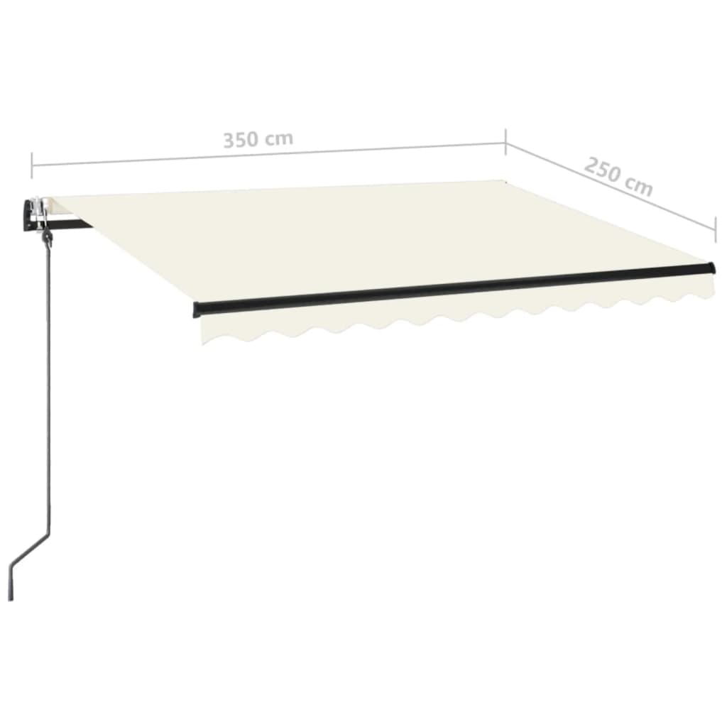 Retractable awning LED and wind sensor 350x250cm cream