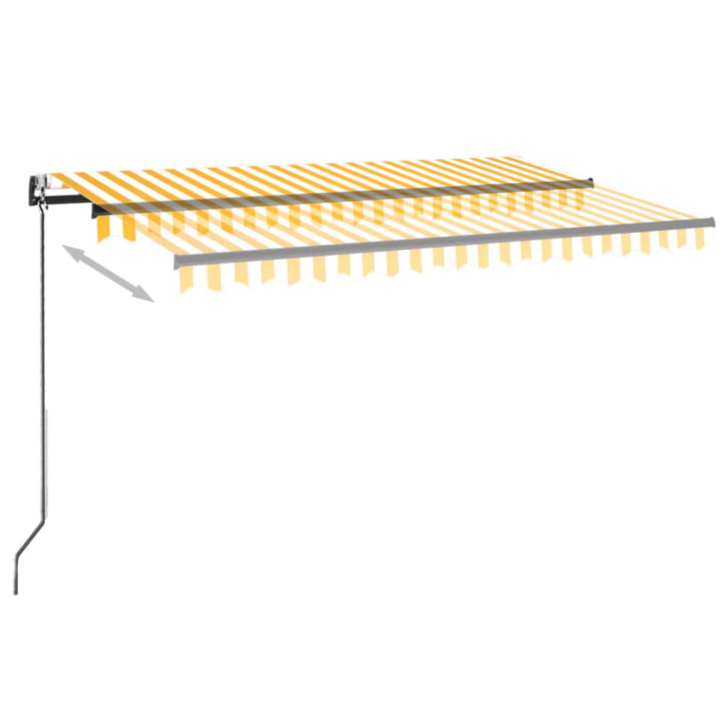 Retractable awning LED/wind sensor 450x300 cm yellow-white.