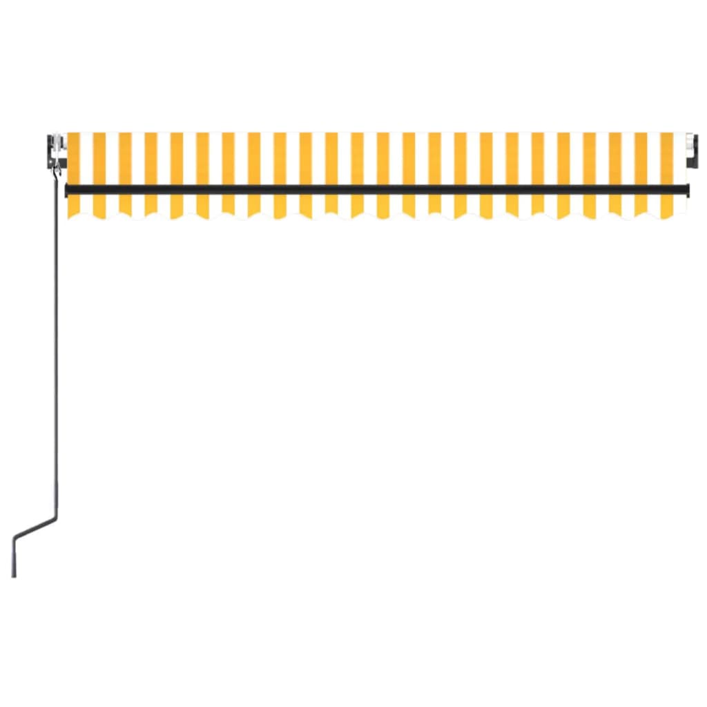 Retractable awning LED/wind sensor 450x300 cm yellow-white.