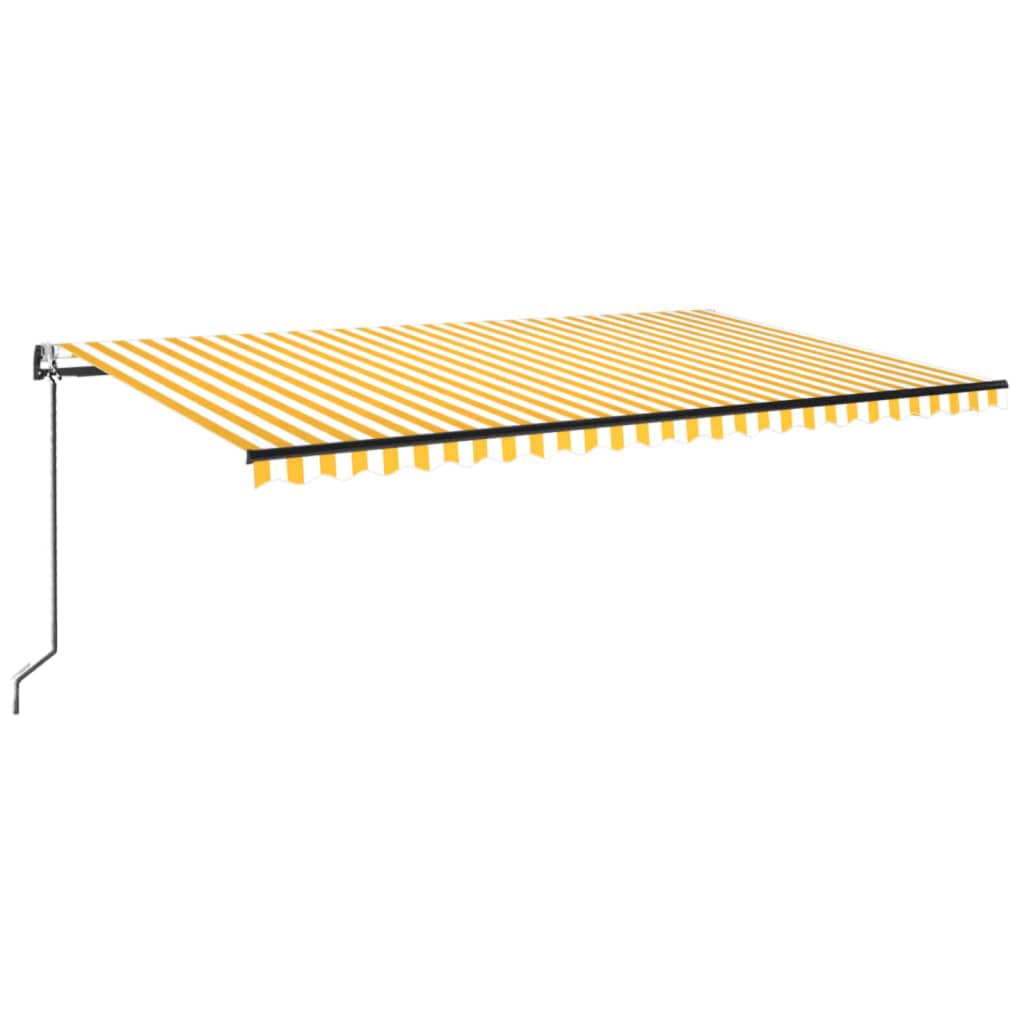 Retractable awning LED/wind sensor 500x300 cm yellow-white.