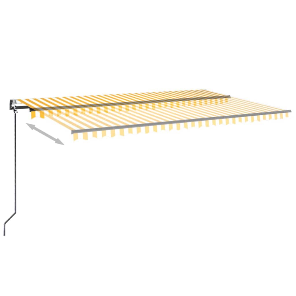 Retractable awning LED/wind sensor 500x300 cm yellow-white.