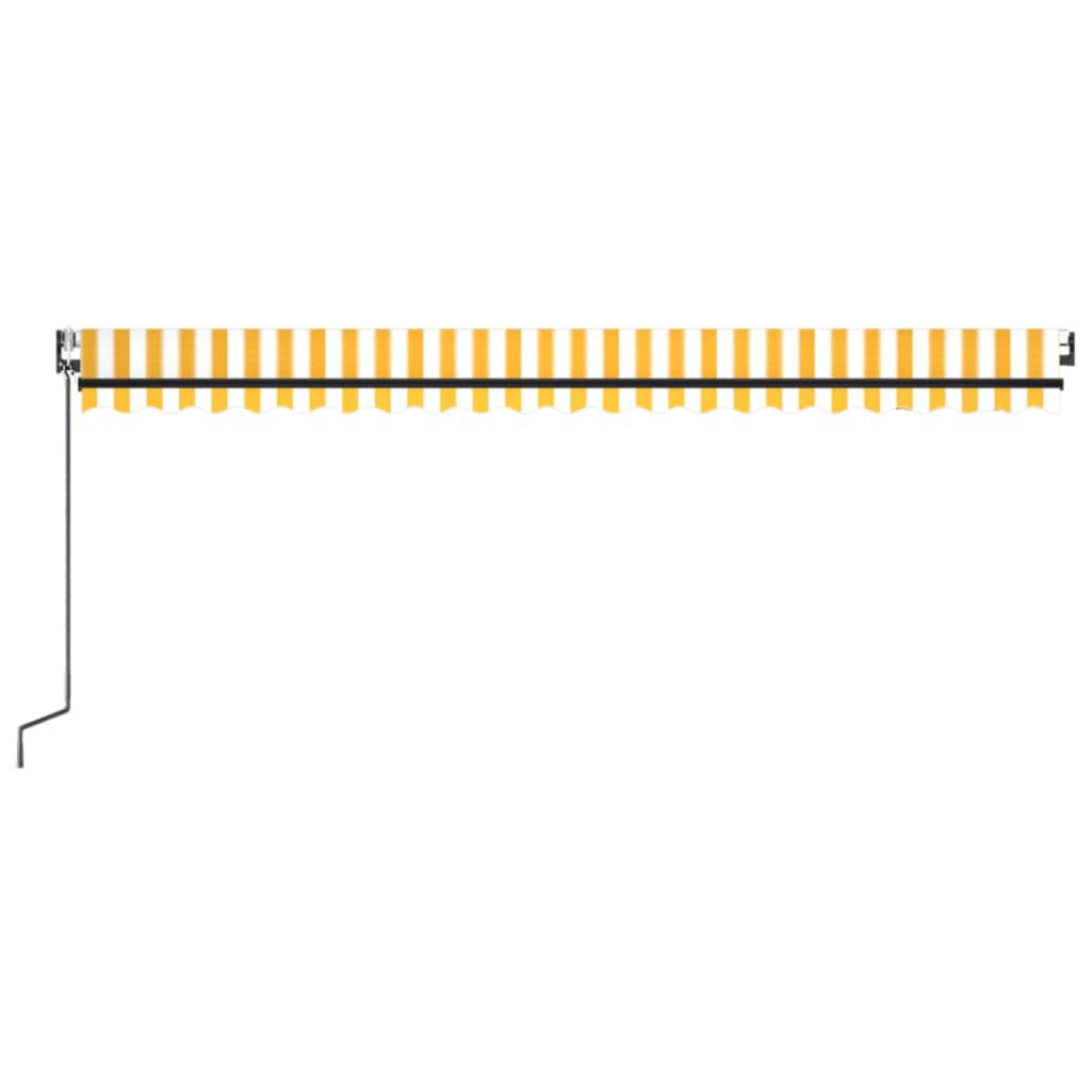 Retractable awning LED/wind sensor 500x300 cm yellow-white.