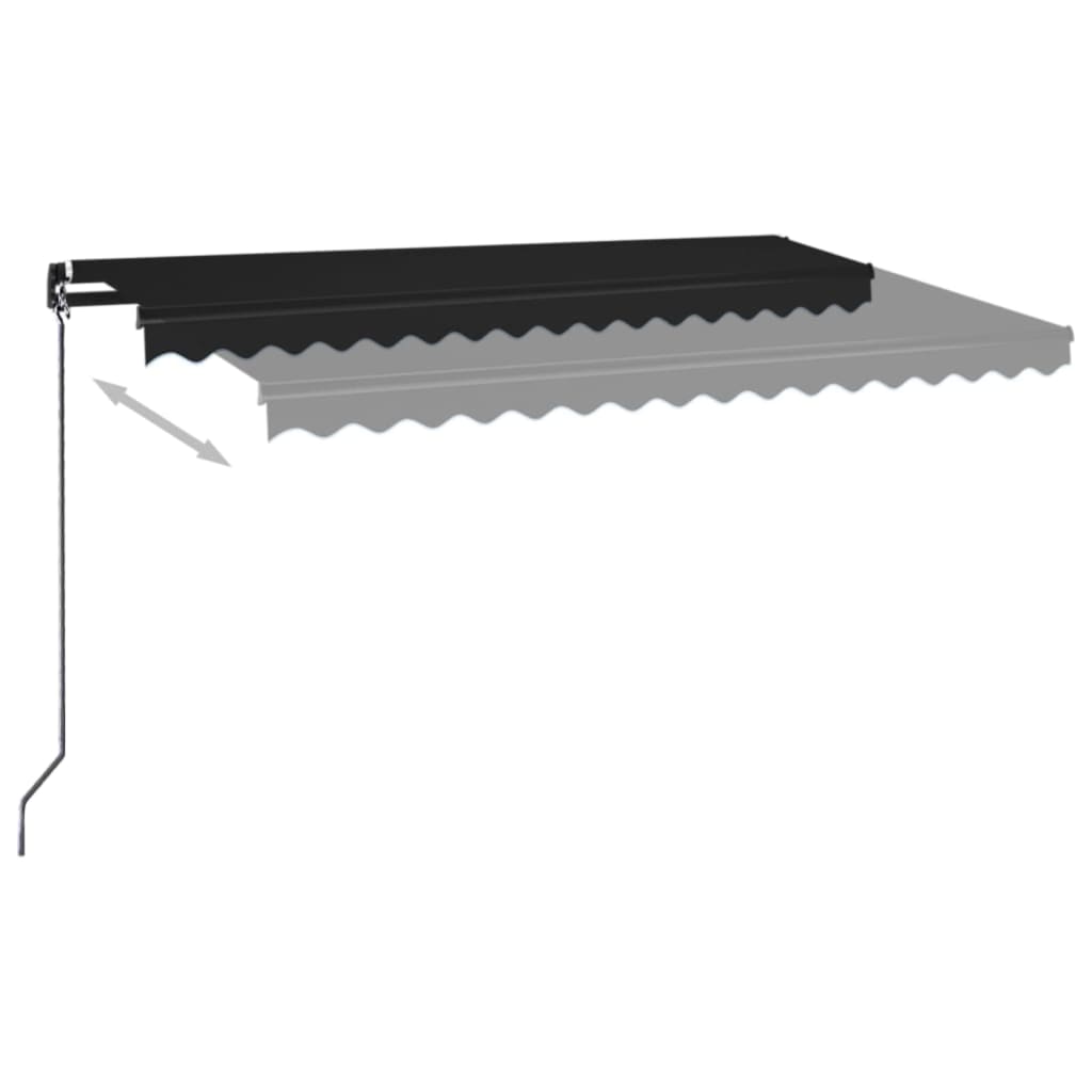 Einziehbare Markise LED-Licht 400x350 cm Anthrazit