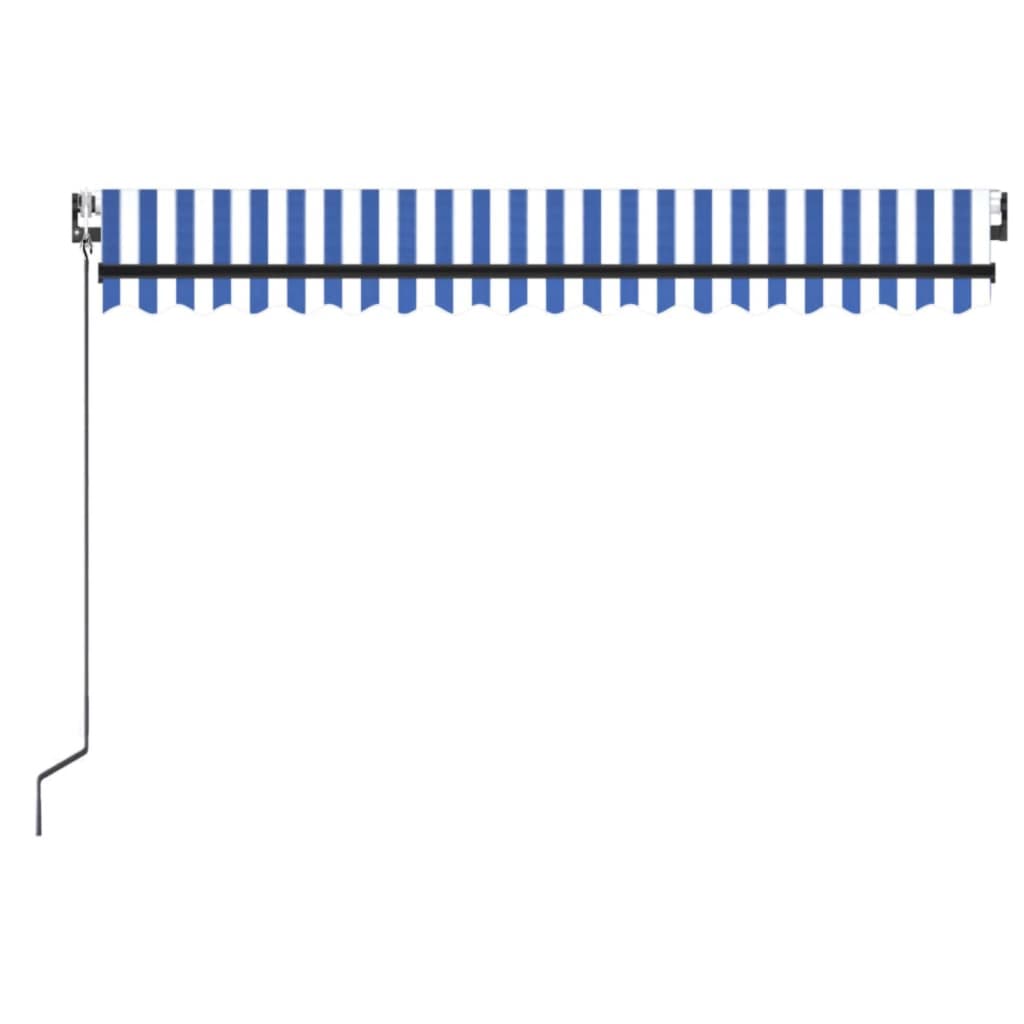 Automaattisesti sisäänkelattava markiisi 400x350 cm sinivalk.