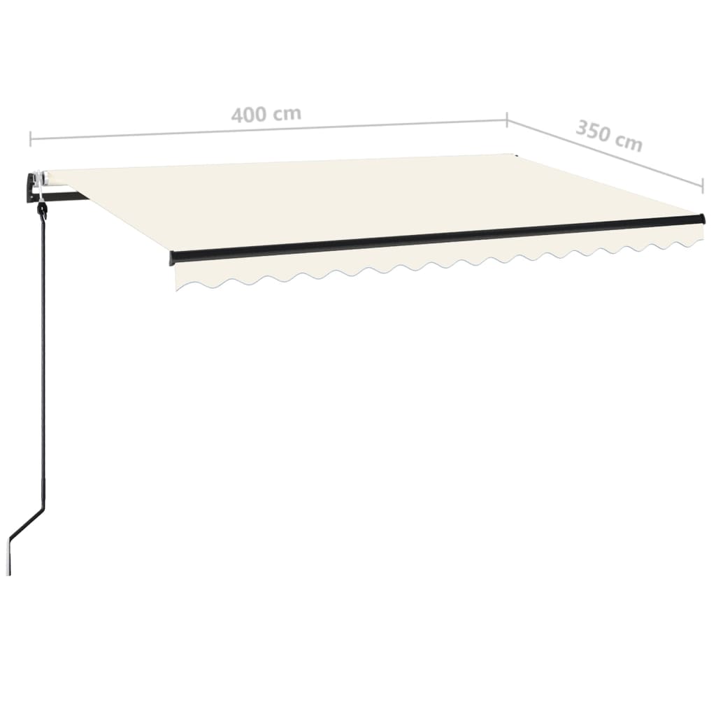 Retractable awning LED/wind sensor 400x350 cm cream