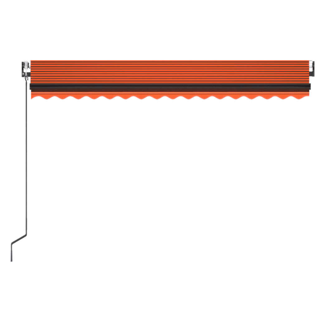 Retractable awning LED/wind sensor 400x350cm orange/brown.