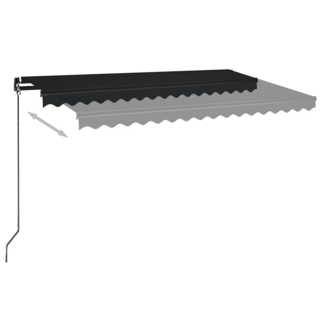 Retractable awning with LED 450x350 cm anthracite