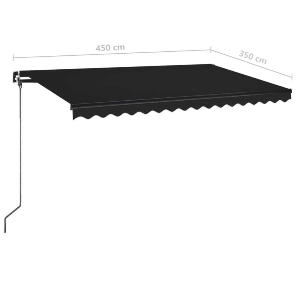 Retractable awning with LED 450x350 cm anthracite