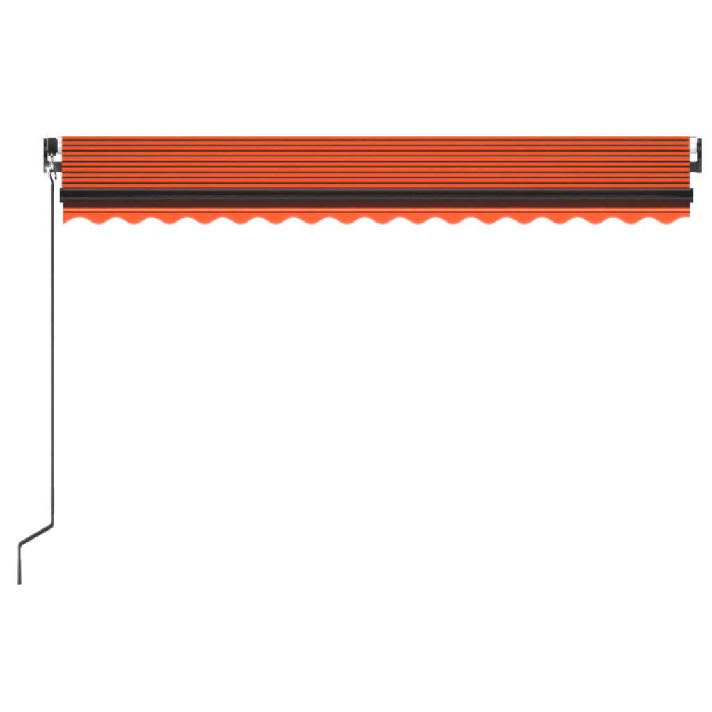 Einziehbare Markise mit LED 450x350 cm orange und braun