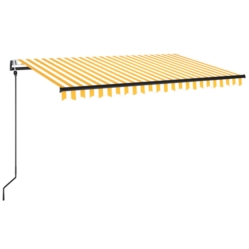 Automaattisesti sisäänkelattava markiisi 450x350 cm keltavalk.