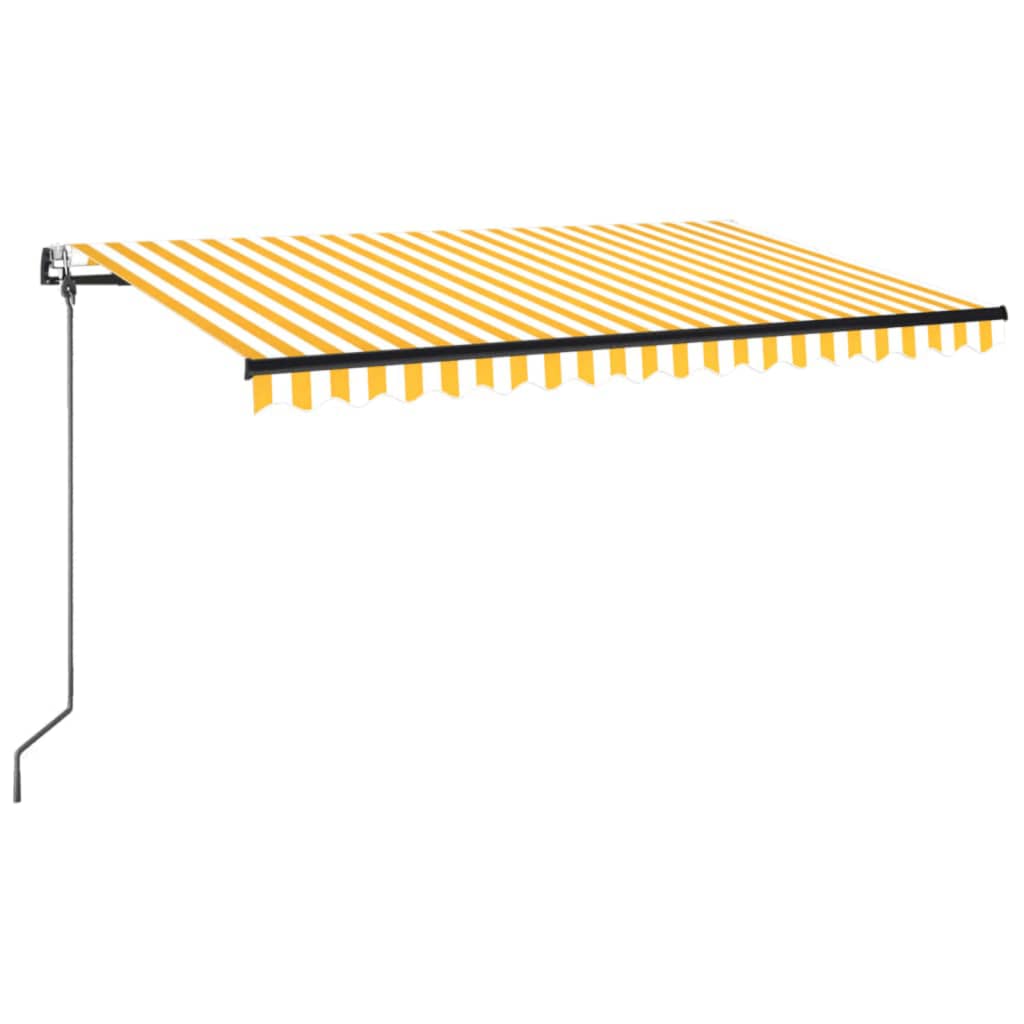 Retractable awning LED/wind sensor 450x350 cm yellow-white.