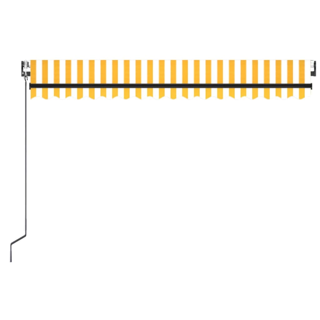 Retractable awning LED/wind sensor 450x350 cm yellow-white.