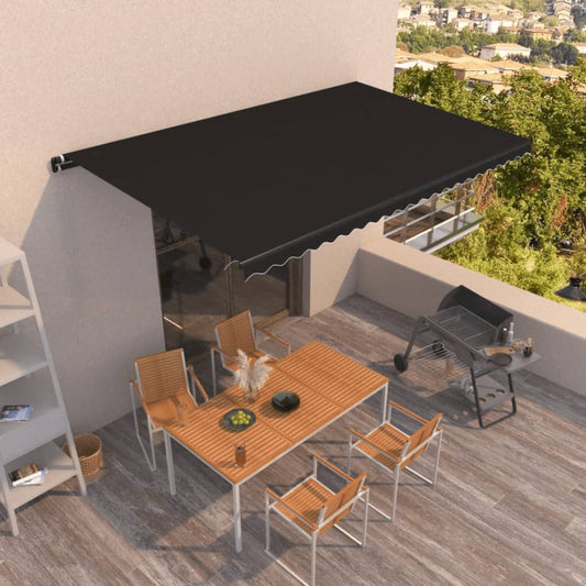 Manually retractable awning 500x350 cm anthracite