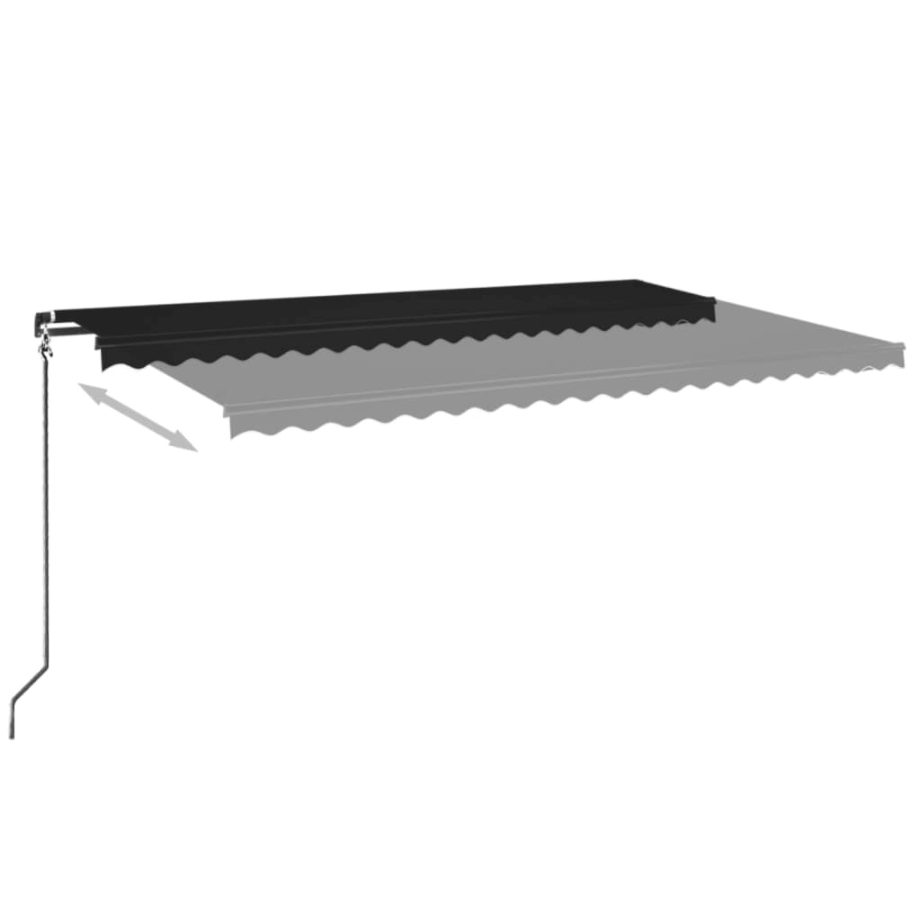 Retractable awning LED light 500x350 cm anthracite