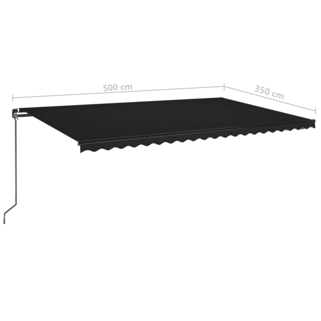 Retractable awning LED light 500x350 cm anthracite