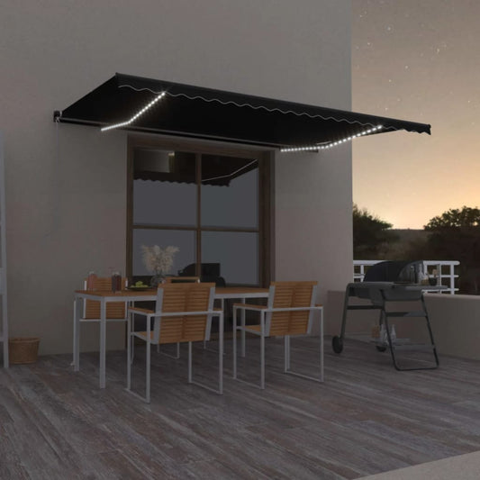 Retractable awning LED light 500x350 cm anthracite