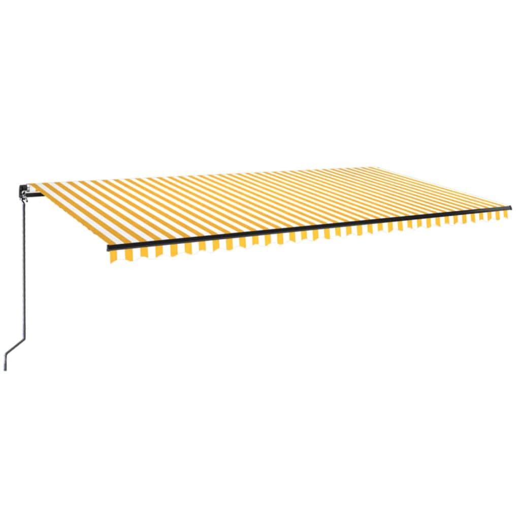 Retractable awning with LED 600x350 cm yellow-white