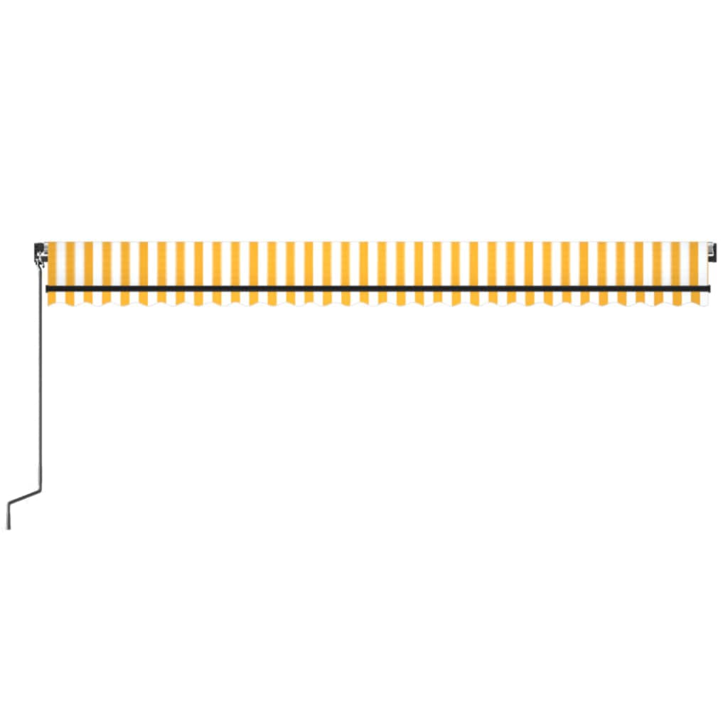 Retractable awning with LED 600x350 cm yellow-white