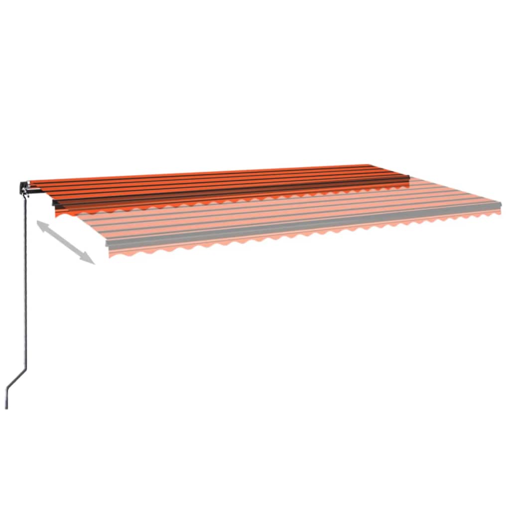 Retractable awning LED light 600x350 cm orange/brown.